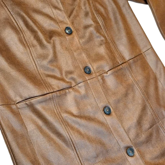 Free People Carmen Vegan Suede Duster Coat Brown Longline Oversized XS NWOT - Picture 5 of 16